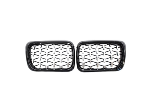 BMW 3 SERISI E36 1997-1999 IÇIN UYUMLU DIAMOND PANJUR (BÖBREK) PIANO BLACK ÇERÇEVE